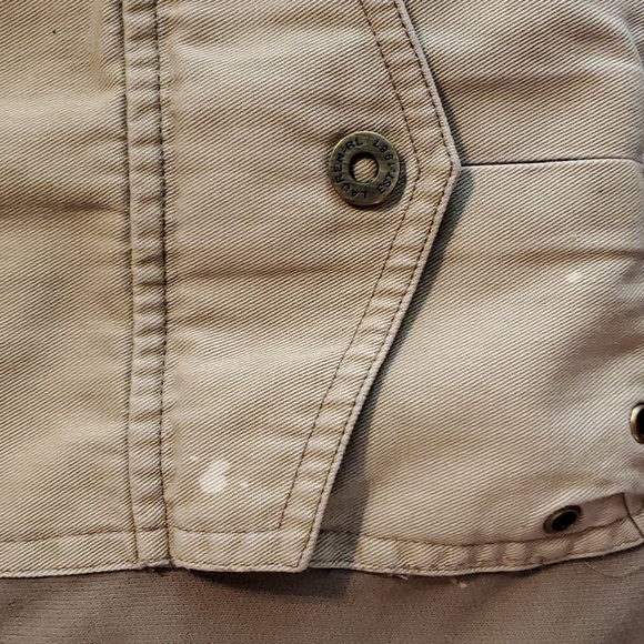 Lauren Ralph Lauren- Tan Utility Jacket Front Cargo Pockets Hood Neutral Sz. M - Picture 7 of 9